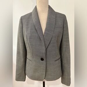 Talbots Women's Gray Blazer 6 Wool Blend Single Breasted Suit Separate Office